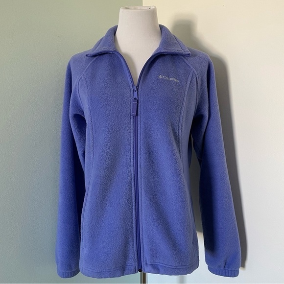 Columbia Women’s Zip Up Fleece Jacket Light Purple Size M - Picture 6 of 10